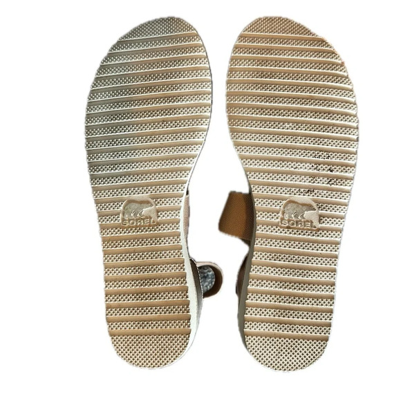 Sorel Ella Sandals Gold & Tan Size 8.5 - Picture 3 of 6